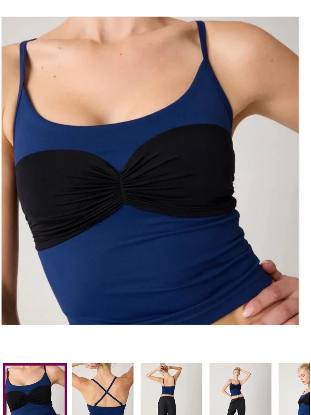 Daughter Lesson -Women’s Blue & Black Slim Tank with Built-In Bust - Jacq Top